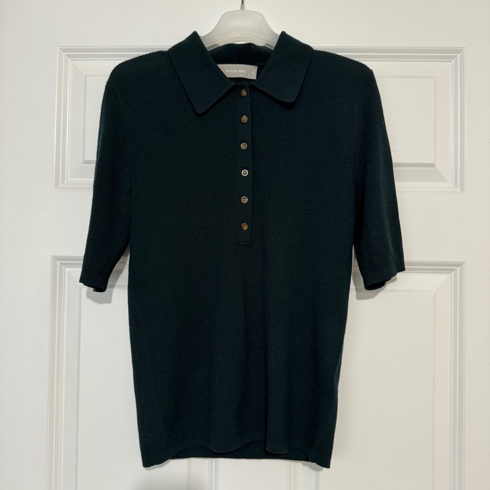 Everlane Dark Green Polo Sweater